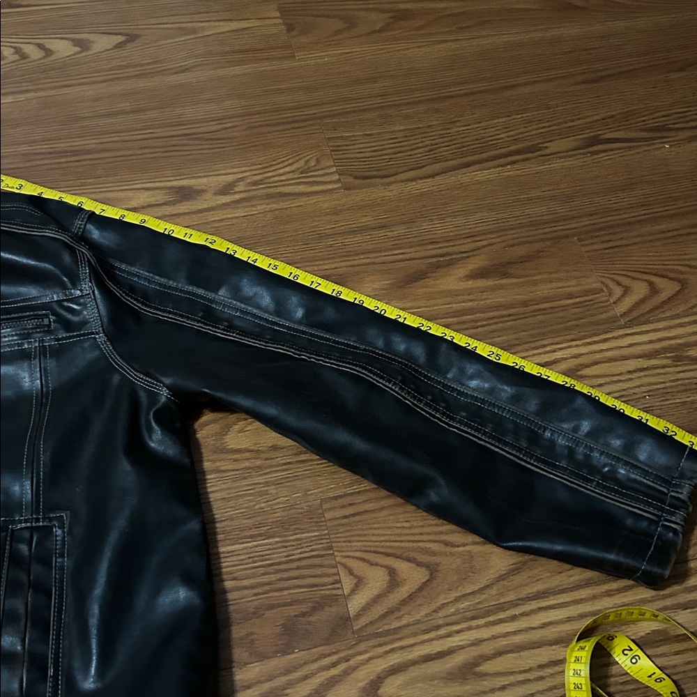 Y2K BLE Athletic Fit Faux Brown Distressed Leather HEAVY Coat Fully Lined Men XL - Picture 7 of 10